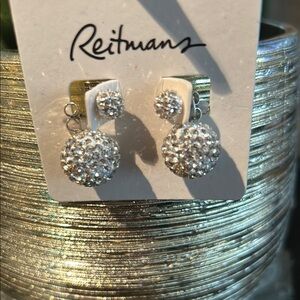 Reitmans Silver Crystal Stud Earrings